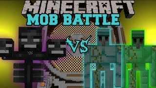 Diamond Golem and Emerald Golem Vs Wither Boss  Minecraft Mob Battles  Golem World Mod Battle [upl. by Nosmirc633]