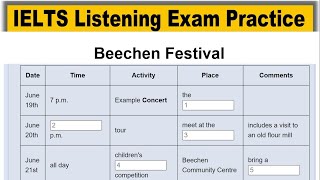 Beechen Festival listening practice test 2024 with answers  IELTS Listening Practice Test 2024 [upl. by Itin263]