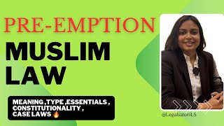 Right to Preemption  Shufa  Muslim law  Case laws  legal saloni [upl. by Aible]