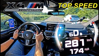 BMW X4M Competition LCI  TOP SPEED on UNLIMITED AUTOBAHN in GERMANY [upl. by Novick]