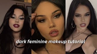 Dark feminine makeup tutorial🍒⭐  Tiktok compilation [upl. by Atiuqahs]