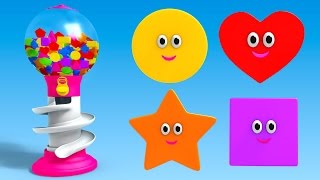 Shapes for Children to Learn with Gumball Machine  Learning Shapes Videos for Children [upl. by Hendel]