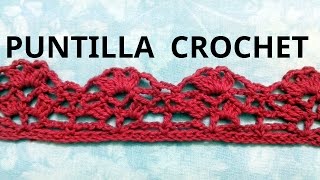 PUNTILLA en tejido crochet o ganchillo N°19 tutorial paso a paso Moda a Crochet [upl. by Leummas733]