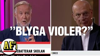 Aschbergs känga till partiledarna under debatten ”Har jag en samling blyga violer framför mig” [upl. by Melessa949]