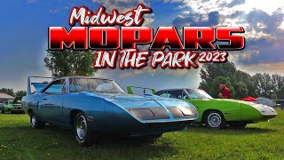 HUGE MOPAR MUSCLE CAR SHOW Classic Mopars Midwest Mopars in the Park Classic Muscle Car Show 2023 [upl. by Cilurzo]