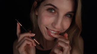 SPITPAINTING ASMR  Gentle Sensitive Mouth Sounds w Spoolie 🥰 [upl. by Camile]