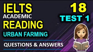 IELTS Reading 18 Test 1 URBAN FARMING ACADEMIC Practice Test with Answers Band 9 Preparation [upl. by Peednas]