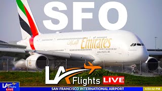 🔴LIVE SFO AIRPORT LIVE  San Francisco International Airport  SFO Plane Spotting [upl. by Hguh]