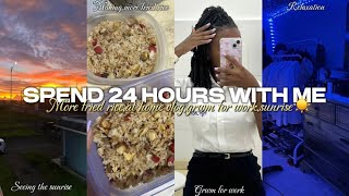 SPEND 24 HOURS WITH ME cooking more fried ricegrwm for my 6am2pm shift seeing the sunrise amp more [upl. by Vidal]