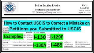 How to Contact USCIS to Fix a Mistake on Petitions you Submitted to USCIS  I130 I130A  I129F [upl. by Hayila]