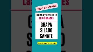 ordena y descubre Encuentra las Ciudades sopadeletras quiz puzzlegames adivinazas puzzlequiz [upl. by Stout]