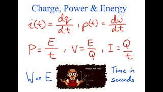 Find the power energy or total charge given the current voltage or charge of an electric circuit [upl. by Nauwaj]