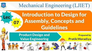 L 07 Introduction to Design for Assembly  Product Design and Value Engineering  Mechanical [upl. by Almena]