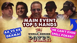 2005 WSOP Main Event  Top 5 Hands  World Series of Poker [upl. by Sianna]