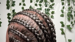 ASMR Hair Braiding  Cornrows on Natural Hair Mannequin No Talking [upl. by Nagol]