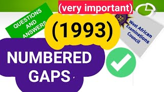 1993 WASSCE  WAEC ENGLISH PAST QUESTIONS  NUMBERED GAPS REGISTER [upl. by Assillem]