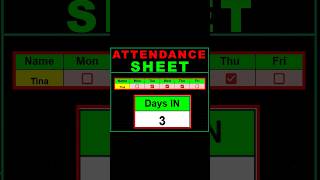 Attendance Sheet in Excel and Tracker Format Formula [upl. by Demona]