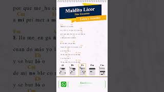 shorts Duo Encantos  Maldito Licor LETRA Y ACORDES guitarra [upl. by Ailam]