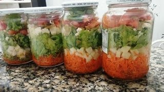 Salada No POTE  Dura Até 1 Semana Na Geladeira [upl. by Ennaecarg414]