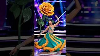 The Woman Performs a Fusion with a Giant Yellow Rose on AGT agt americagottalent magic [upl. by Nozicka854]