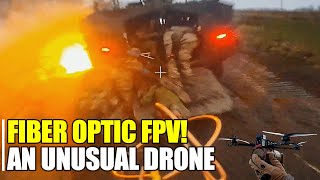 INSANE WORK Russian fiber optic FPV strucks vehicle full of soldiers [upl. by Royall]