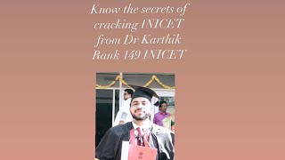 Quick Tips to crack INICET from Dr Karthik  Rank 149 INICET [upl. by Aleik]