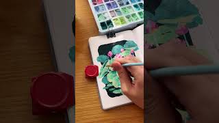 Lotuses painting by gouache Himi painting himijellygouache gouaches [upl. by Leirda545]