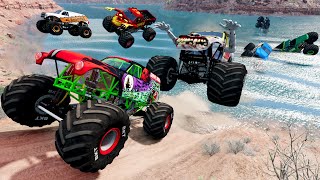 Monster Jam INSANE Big vs Small Racing and Challenges  BeamNG Drive  Griffs Garage [upl. by Dlaniger]