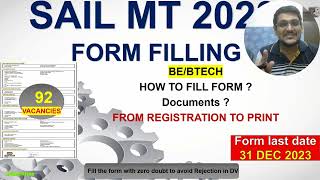 SAIL MT ONLINE APPLICATION FORM  HOW TO FILL SAIL MT ONLINE FORM 2023 [upl. by Beffrey]