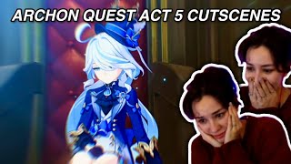 Dish Reacts to Fontaine Archon Quest Act V Cutscenes  Genshin Impact [upl. by Gnat]