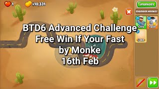 BTD6 Advanced Challenge Free Win If Your Fast [upl. by Sirtimid]