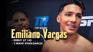 EMILIANO VARGAS CALLS OUT RYAN GARCIA ‘ANY WEIGHT’ 👀💨 [upl. by Abisha752]