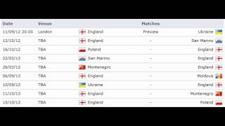 2014 World Cup Qualifiers  Englands Fixtures [upl. by Silevi]