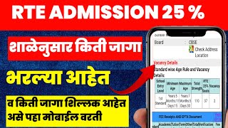 RTE शाळेनुसार किती जागा शिल्लक आहेत असे पहा ऑनलाईन  how to check rte school vacancies online [upl. by Crista]