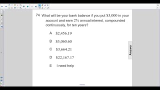 Algebra2 Exp Funcs Constant e Q74 [upl. by Janenna]