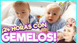 👶👶 ¡24 HORAS siendo MAMÁ de GEMELOS 😱  Familia Carameluchi 👨‍👩‍👧‍👦 [upl. by Audre298]