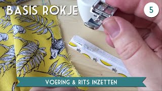 Voering amp Rits Inzetten  Basisrokje deel 5 [upl. by Michaeline835]