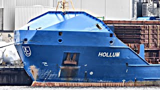 Briese Chartering Beladung Frachtschiff HOLLUM geared cargo seaship CQAB8 IMO 9454216 EPAS Emden [upl. by Elocyn]