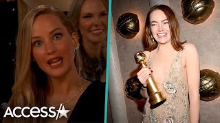 Jennifer Lawrence Jokes About Leaving Golden Globes Ahead Of Emma Stones Win [upl. by Everrs904]