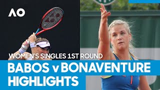 Timea Babos vs Ysaline Bonaventure match highlights 1R  Australian Open 2021 [upl. by Akemaj956]