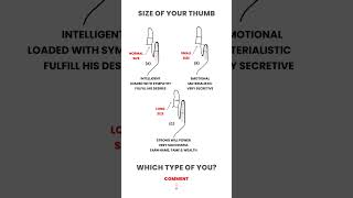 Size of your thumb in Palmistry [upl. by Soinski]