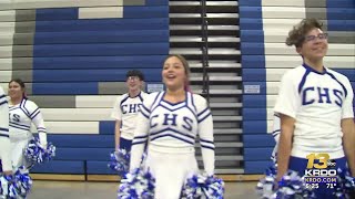 Pueblo Central receives the Qdoba Friday Night Blitz Spirit Award plaque [upl. by Egdamlat711]