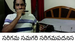 Simple MouthOrgan Harmonica Exercises  తెలుగు  Chakry  C Music LessonsHarmonica [upl. by Cloots]