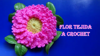 Como tejer la Flor N° 8 a crochet para aplicar en tapetes centros de mesa y cuadrados para colchas [upl. by Dott]