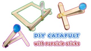 Diy catapult  3 ways to do catapult at home with popsicle sticks [upl. by Ahseina555]