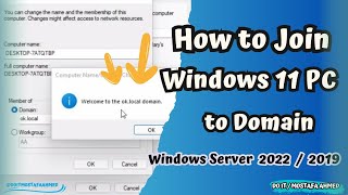 How to Join a Windows 11 PC to a Domain  Windows Server 2019  2022 [upl. by Parthena]