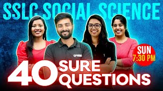 SSLC Social Science Public Exam  40 Sure Questions  Exam Winner SSLC [upl. by Alilak]