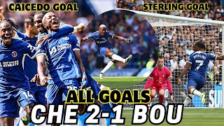 Moises Caicedo Goal Chelsea 23 Bournemouth All Goals Sterling Scores [upl. by Anerom]