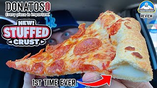 Donatos® Stuffed Crust Pizza Review 🧀🍕  1st Time Stuffing Their Crust  theendorsement [upl. by Nya]