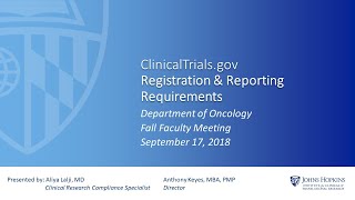 ClinicalTrialsgov Registration amp Reporting Guidelines and Best Practices [upl. by Capello]